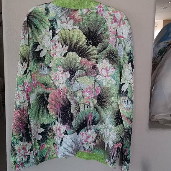 NWT  Crush Reversible Floral Design Jacket Reversible Lime Green - Picture 8 of 8